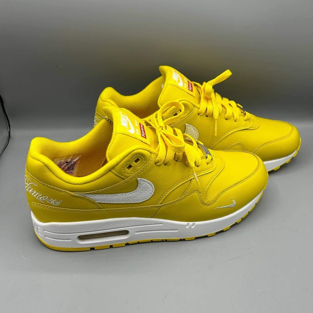 Nike Air Max‎ 1 Supreme Sneakers Shoes Men Yellow White HF8813-700 Size 8.5